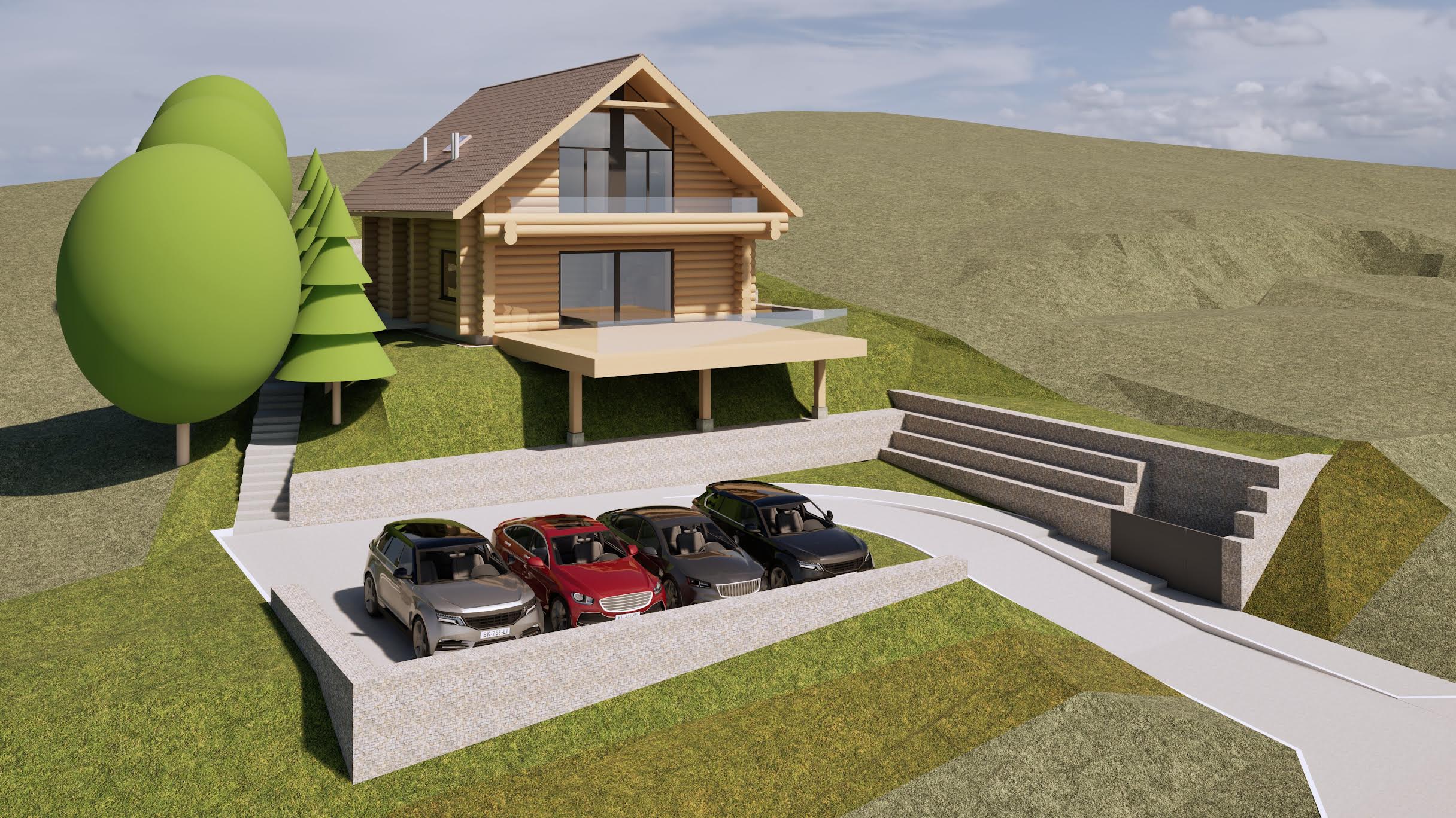 Projekt domu z bali Łukasz