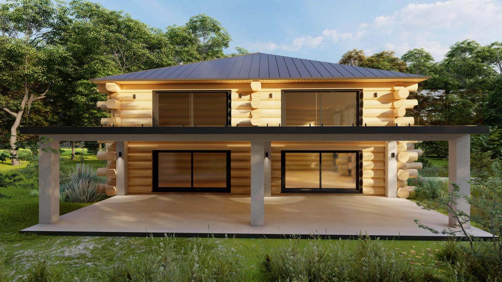 Projekt domu z bali Sławek