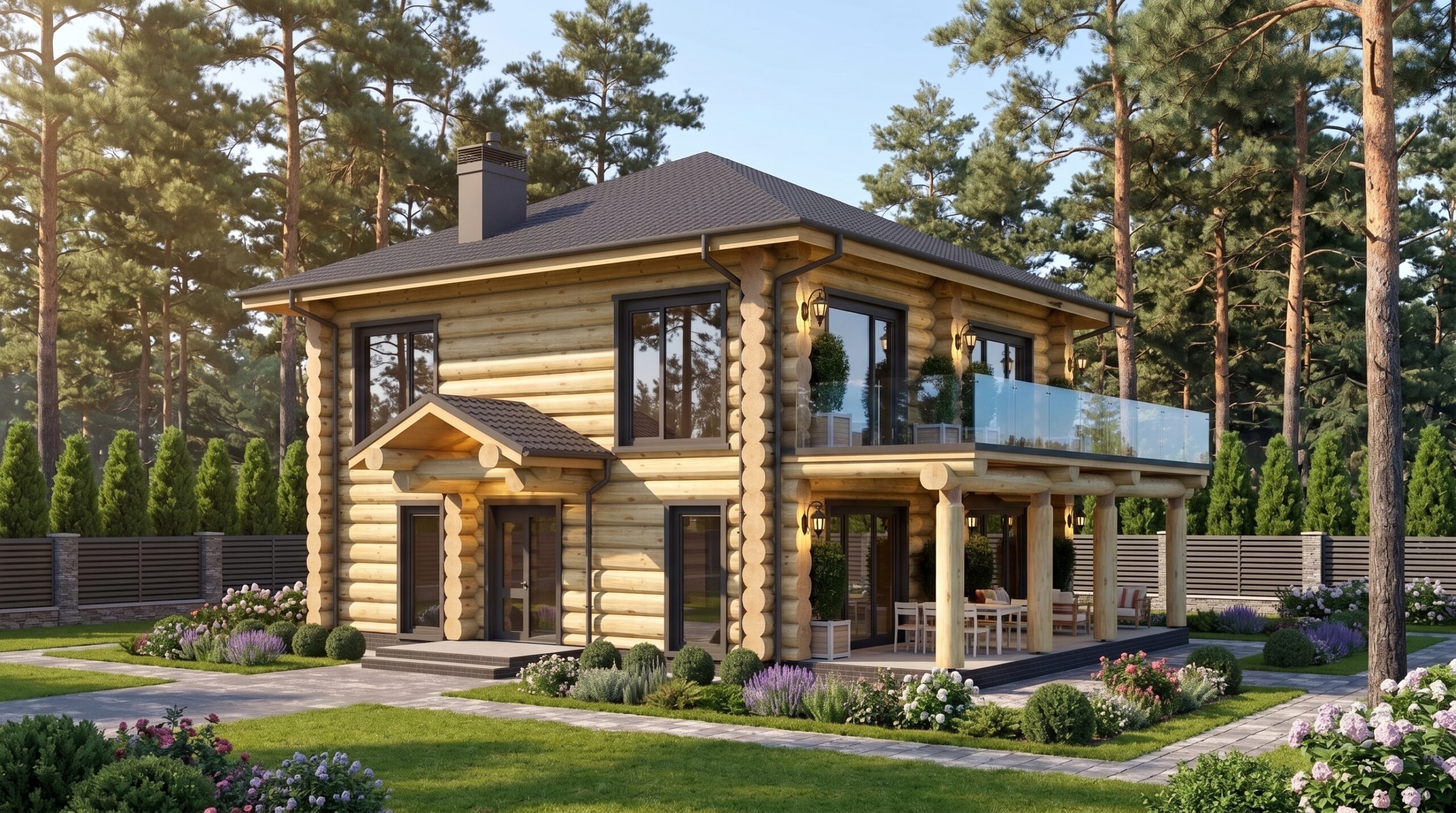 Projekt domu z bali Rezydencja Czterech Pór Roku